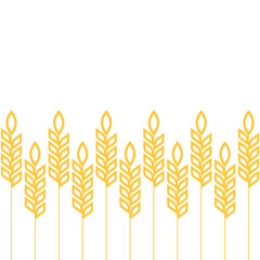 Wheat pattern wallpaper. Oat symbol. Rice sign. Rice pattern wallpaper.