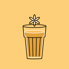 Indian drink vector. Indian chai icon. Chai is Indian drink.