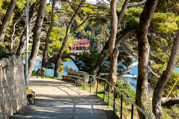 Path along the sea coast. Cavtat, Croatia