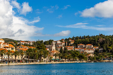View to old town Cavtat in sunny day. Dalmatia, Croatia.