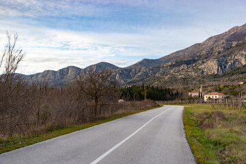 The road in a Balkanian mountains. Croatia.
