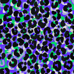 Materiał do szycia animalistic bright seamless pattern imitating the skin of a wild leopard, jaguar. Bright rich bold pattern with a print of African safari animals in colorful stylish mimicking in nature