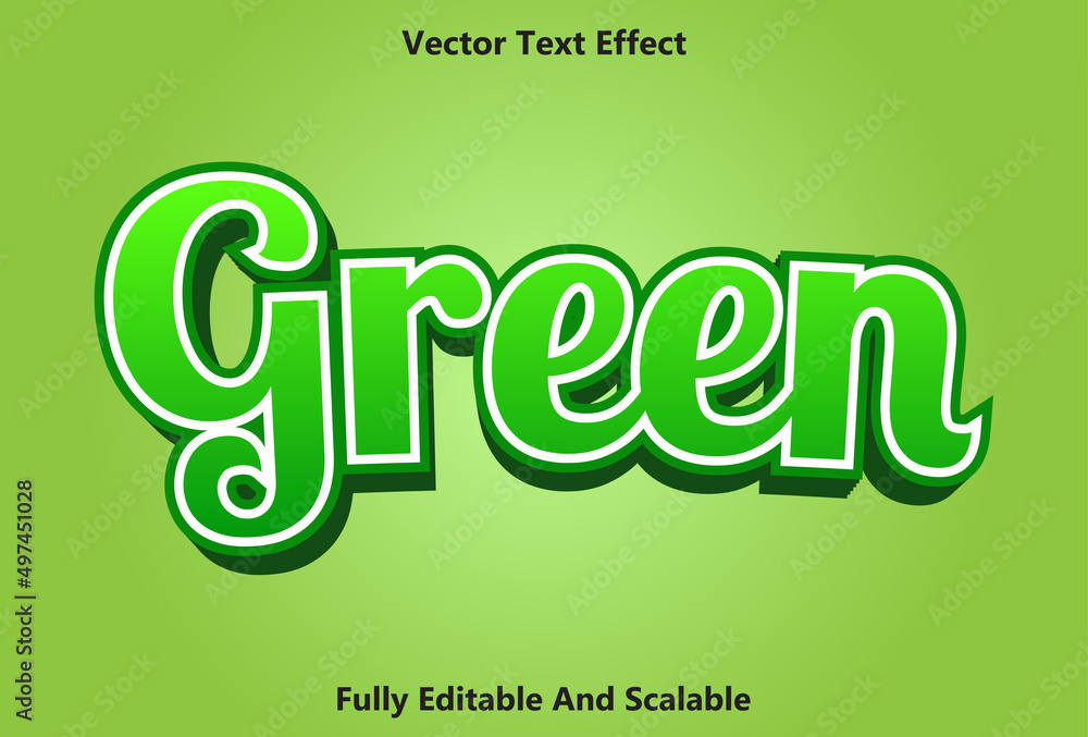 Poster green text effect with 3d style editable.