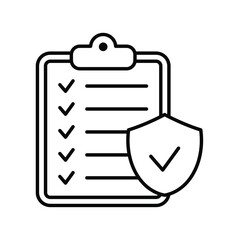Insurance policy icon, vector line icon isolated on white background