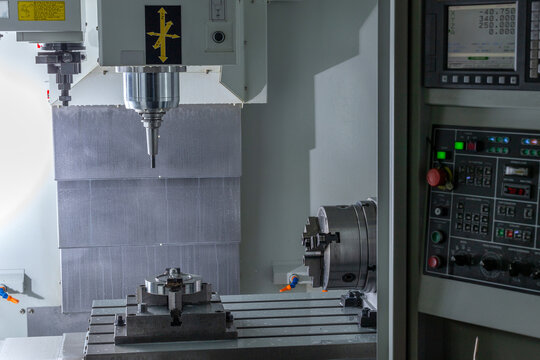 modern taiwan cnc milling machine with vertical spindle and rotary A-axis - Powered by Adobe