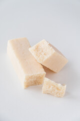parmigiano reddiano cheese on the white