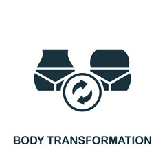 Body Transformation icon. Monochrome simple Body Transformation icon for templates, web design and infographics