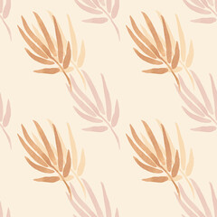 Seamless watercolor pattern of autumn leaves