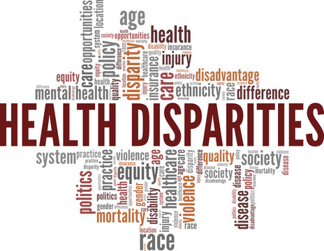 Health Disparities conceptual vector illustration word cloud isolated on white background.