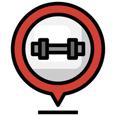 Fototapeta premium GYM filled outline icon,linear,outline,graphic,illustration
