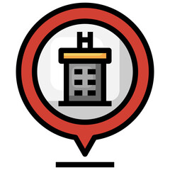 HOTEL filled outline icon,linear,outline,graphic,illustration