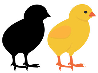 chick flat design, silhouette, isolated