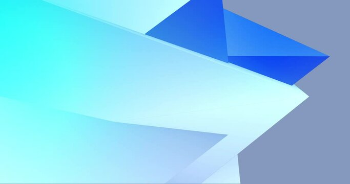 Abstract geometric background with loop animation and diamond style polygons. Light blue bright colors