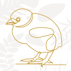 chicken drawing in one continuous line, isolated vector