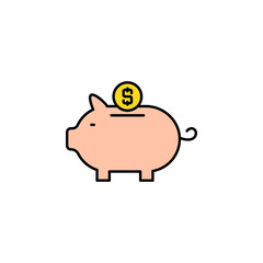 pig, money, safe line icon. Elements of finance illustration icon. Premium quality graphic design icon. Can be used for web, logo, mobile app, UI, UX
