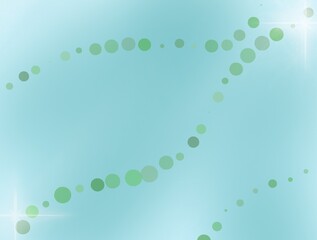 Illustration with copyspace, green and gray dots on azure blue background with space for text
