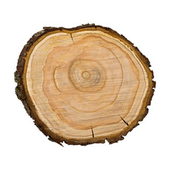 Fototapeta premium Saw cut fruit tree closeup on white isolated