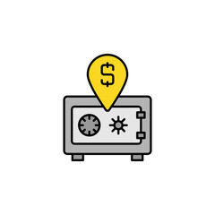 safe box, money line icon. Elements of finance illustration icon. Premium quality graphic design icon. Can be used for web, logo, mobile app, UI, UX