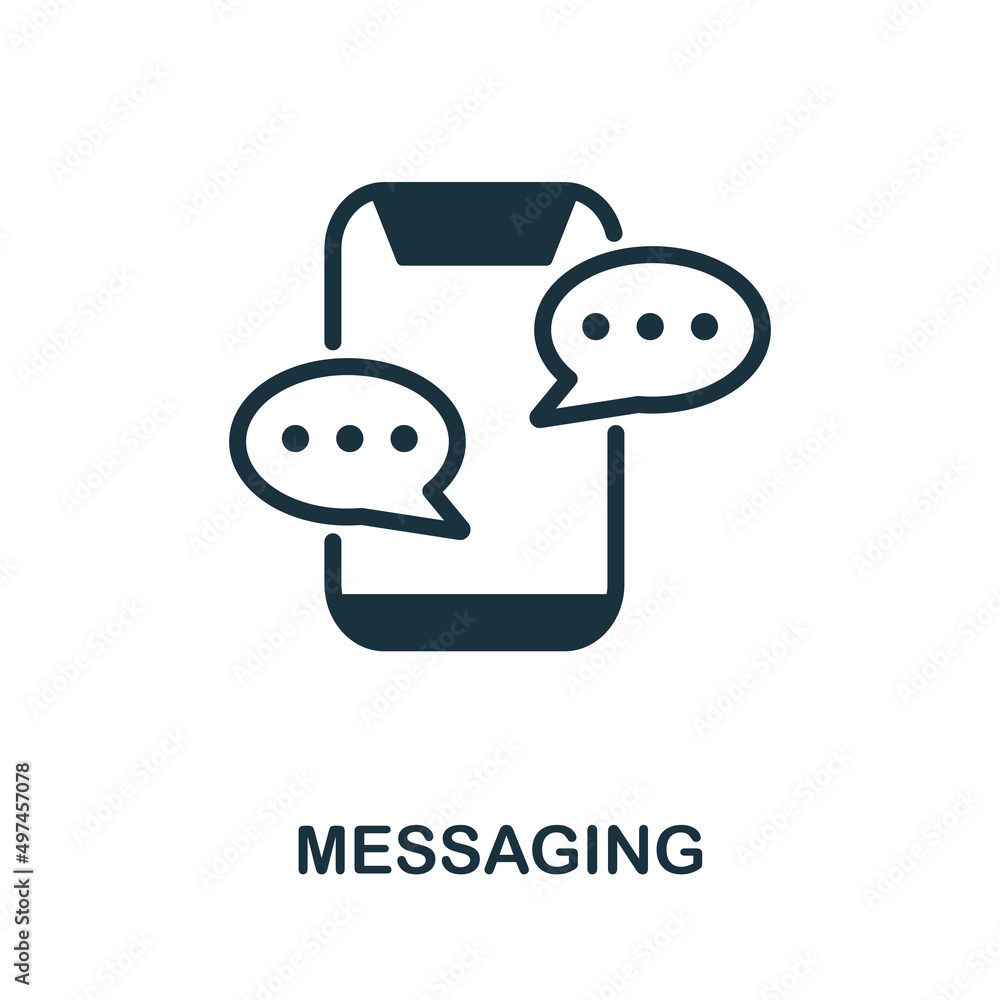 Poster messaging icon. monochrome simple messaging icon for templates, web design and infographics