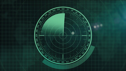Motion graphic of gray color sonar radar screen searching an object with line digital technology background, Futuristic animation concept seamless loop video