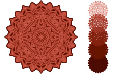 Ornamenta Mandala EPS Multilayer Cut File, Five layers. Multilayer elements for paper cutting or machine cutting. 
30 cm