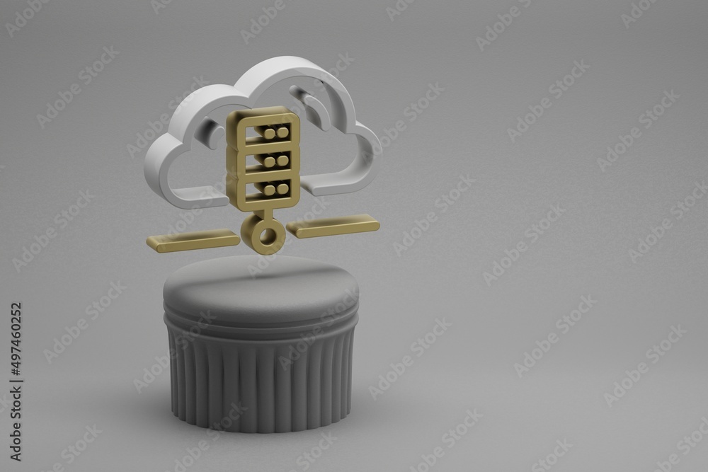 Poster beautiful abstract illustrations database server symbol icons on a column stand and wonderful backgr