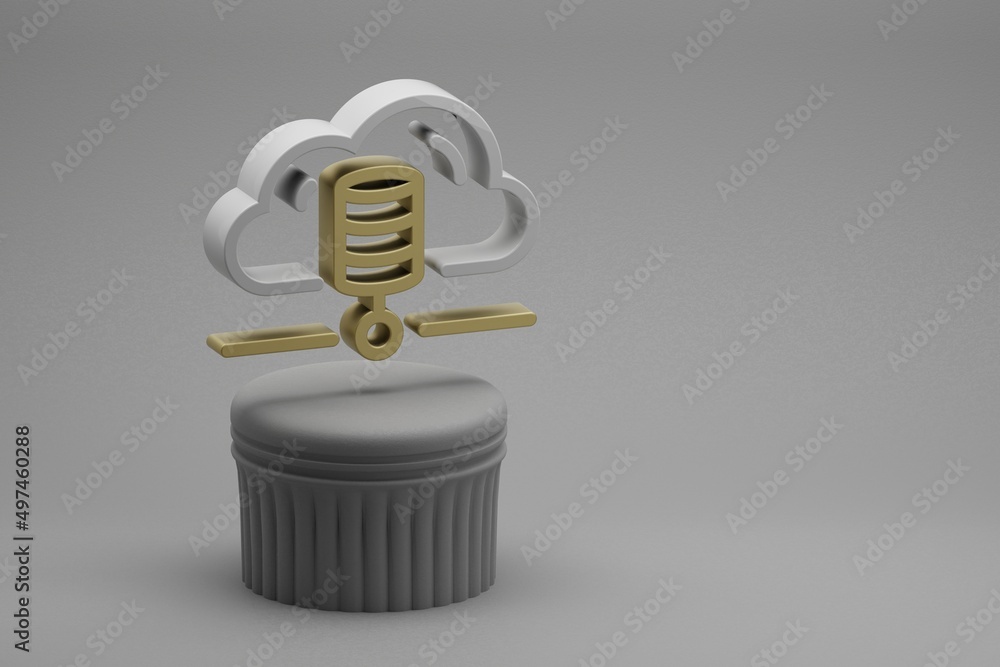 Poster beautiful abstract illustrations database server symbol icons on a column stand and wonderful backgr