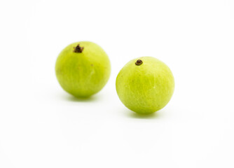 two gooseberry isolated on white background