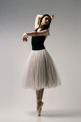 ballerina improvises in a photo studio