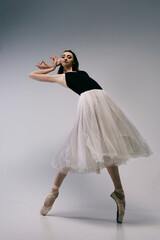 ballerina improvises in a photo studio