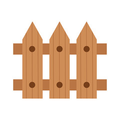 Vector illustration of wooden fence isolated on white background.