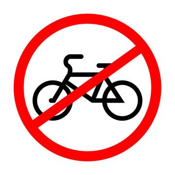 No bicycle. Bicycle prohibition sign, vector illustration