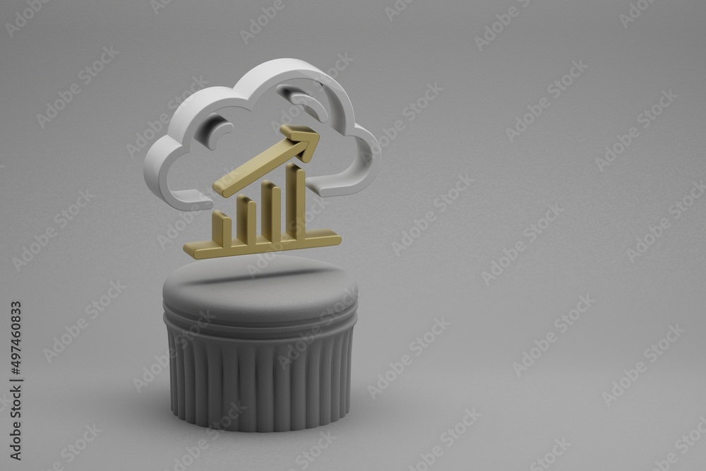 Leinwandbilder beautiful abstract illustrations cloud database server analytics symbol icons on a column stand and 