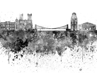 Obraz premium Bristol skyline in watercolor