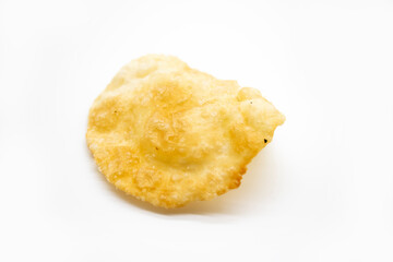 selective focus,Luchi Also Known As puri isolated on white background