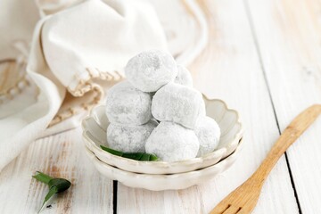 Japanese traditional dessert Red bean mochi, Sticky rice cake