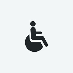 Wheelchair vector icon illustration sign 