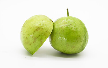 Guava (tropical fruit) on white background