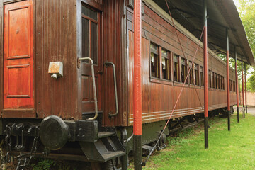 Obraz premium photography of old wooden train passenger car