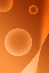 Gradient Aerospace Orange Colored 3D Various Sized Spheres for Abstract Background