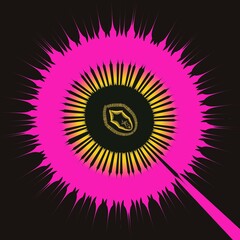 geometric metallic sunflower shape pattern and design gold on black