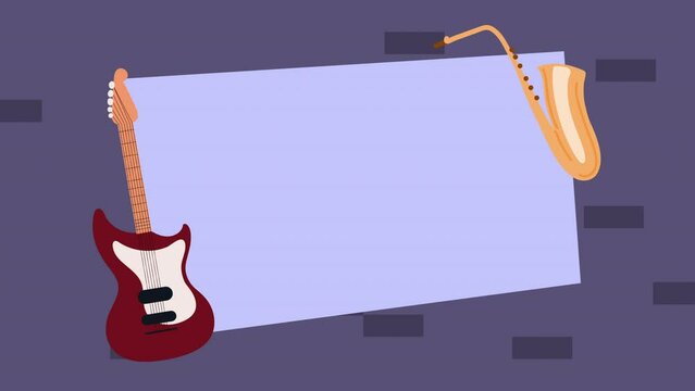 electric guitar and saxo musical instruments