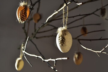 Wielkanoc, kartka świąteczna, pisanki, jajka, dekoracje wielkanocne. Easter, easter decorations, eggs, poster.  © Anita