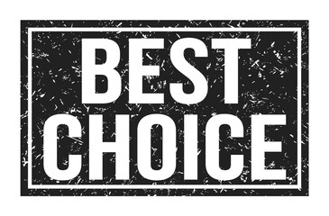 BEST CHOICE, words on black rectangle stamp sign