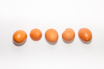 Eggshell. Egg shells on a wooden table. studio shoot
