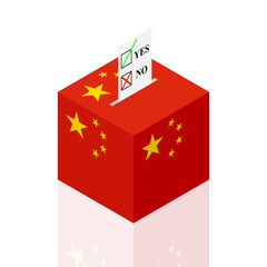 china ballot box. vector illustration