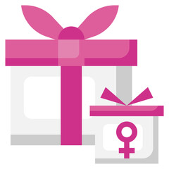Fototapeta premium GIFT flat icon,linear,outline,graphic,illustration