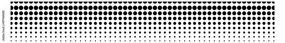 Poster vertical dot pattern gradient. halftone shadow border