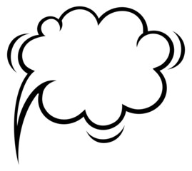 Cloud shape text frame. Comic speech bubble