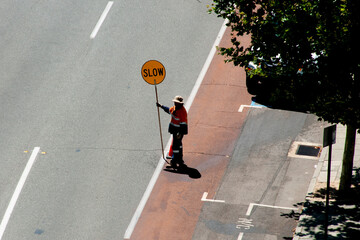 Road Construction Traffic Controller in the City